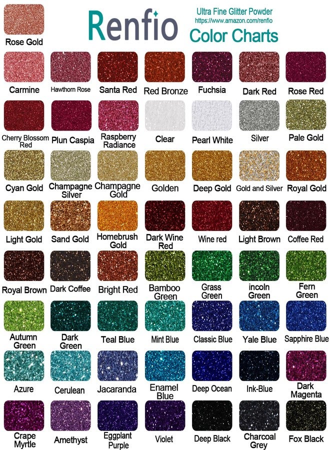 Renfio Ultra Fine Glitter Powder Metallic Resin Glitter 2.11 Oz (60g) PET Flakes Crafts Sequins 1/128" 0.008" 0.2mm Epoxy Chips Flakes for Tumblers Slime Decoration - Rose Gold - Image 3