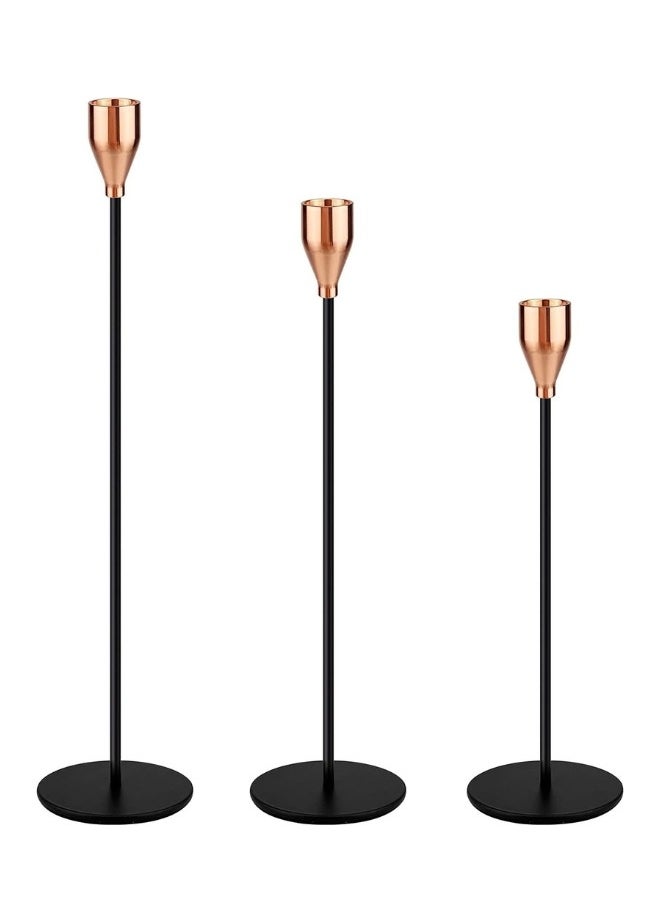 FALMER Set of 3 Candle Holders Metal Candle Holders Tall Candlesticks  - Image 1