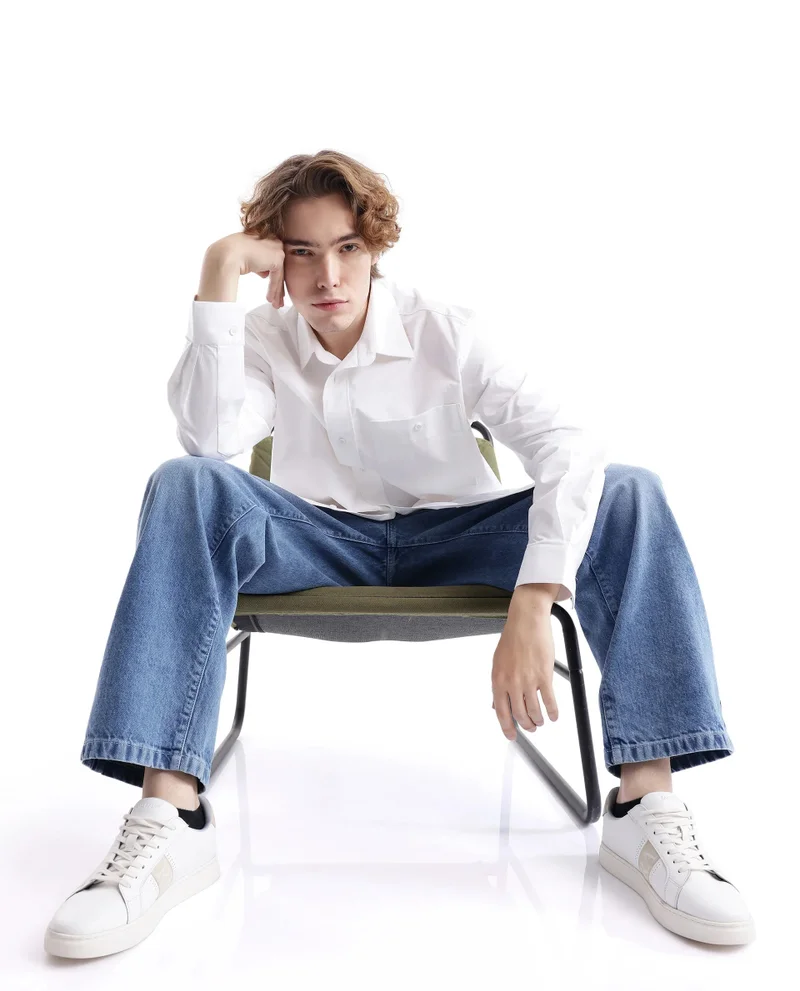 Rare Rabbit Men's Regular Fit Solid Shirt