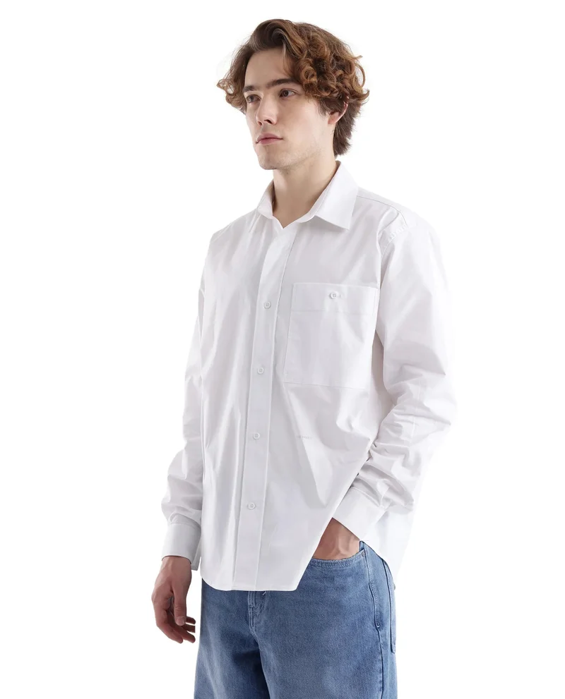Rare Rabbit Men's Regular Fit Solid Shirt