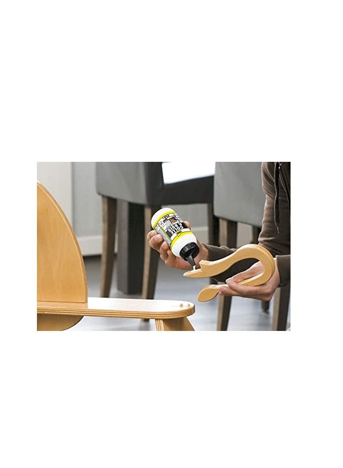 UHU HOLZLEIM WASSERFEST WOOD GLUE, D3 water resistant white glue - suitable for all bonding common types of wood, bottle, 750 g, dries Transparent, adhesive for DIY, building, repair and model making - Image 2