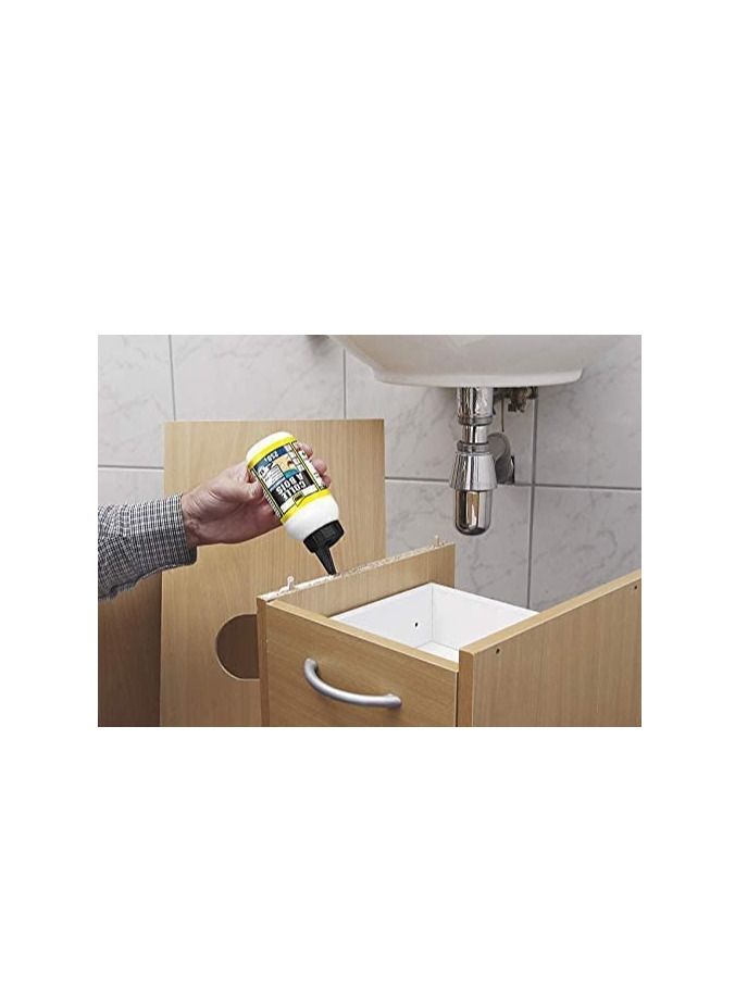 UHU HOLZLEIM WASSERFEST WOOD GLUE, D3 water resistant white glue - suitable for all bonding common types of wood, bottle, 750 g, dries Transparent, adhesive for DIY, building, repair and model making - Image 3