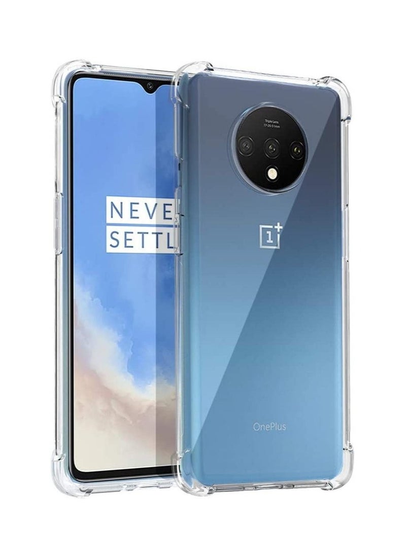 Oneplus 7T Case, Transparent Reinforced Corners TPU Shock-Absorption Flexible Cell Phone Soft Silicone Protective Cover - Image 1