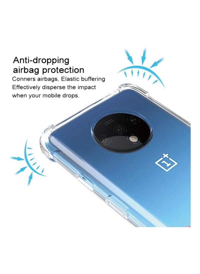 Oneplus 7T Case, Transparent Reinforced Corners TPU Shock-Absorption Flexible Cell Phone Soft Silicone Protective Cover - Image 3