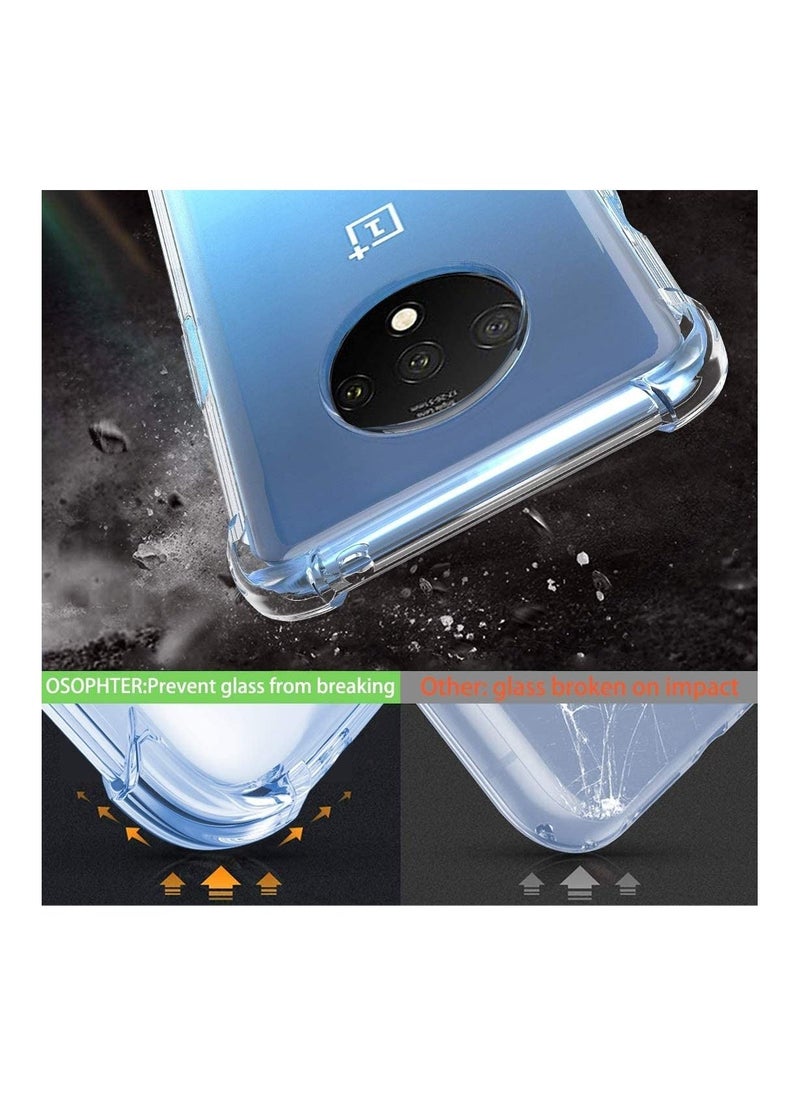 Oneplus 7T Case, Transparent Reinforced Corners TPU Shock-Absorption Flexible Cell Phone Soft Silicone Protective Cover - Image 2