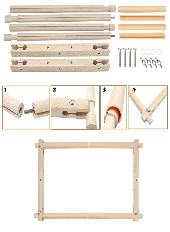 Lampstop Needlepoint Embroidery Tapestry Scroll Frame, Beech Wood Frames for Cross Stitch Quilting Hoop Stand Stitching Frame for Sewing (21"x12") - Image 3