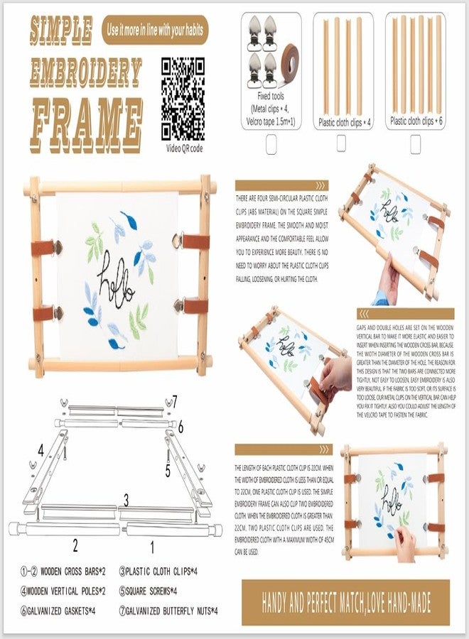 Lampstop Needlepoint Embroidery Tapestry Scroll Frame, Beech Wood Frames for Cross Stitch Quilting Hoop Stand Stitching Frame for Sewing (21"x12") - Image 4