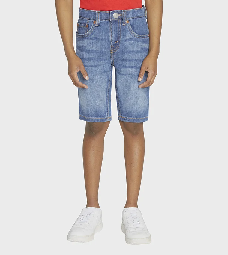 Faded Slim Fit Denim Shorts