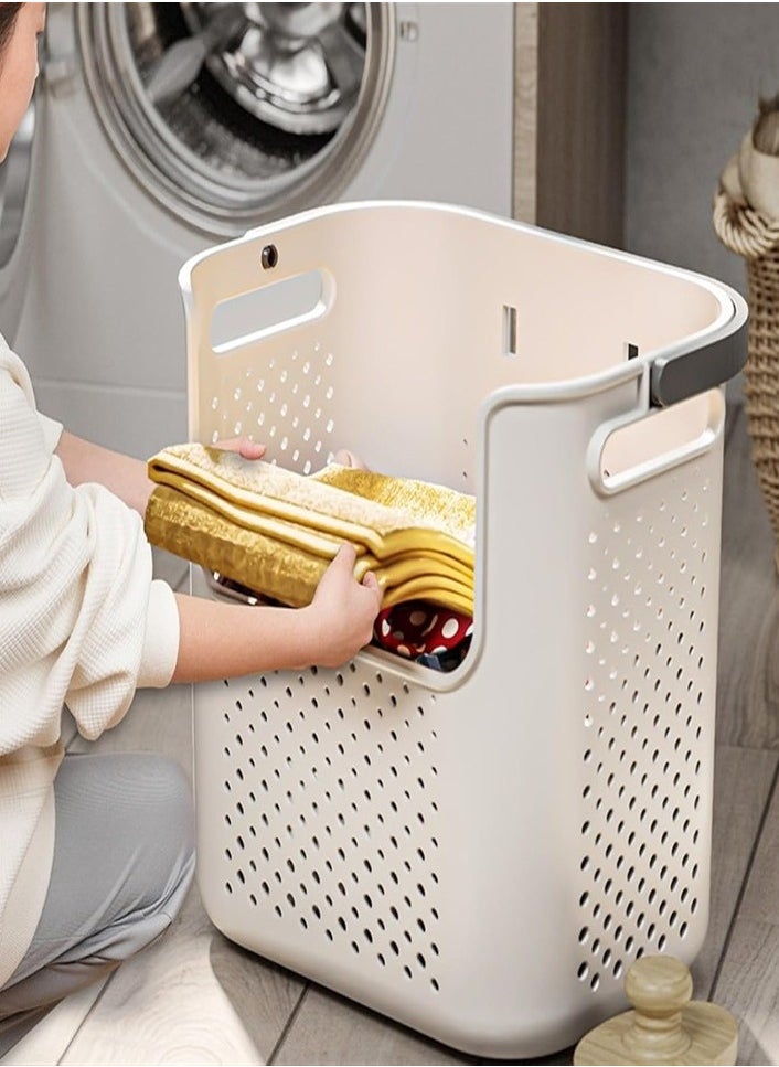 XVersion Foldable Laundry Basket Plastic Extra Large with Handle, 3-Piece Collapsible Bucket Laundry Hamper, Plastic Laundry Bin Container, Multi-Organizer Clothes Storage Washing Basket L35xW27xH34cm  - Image 5