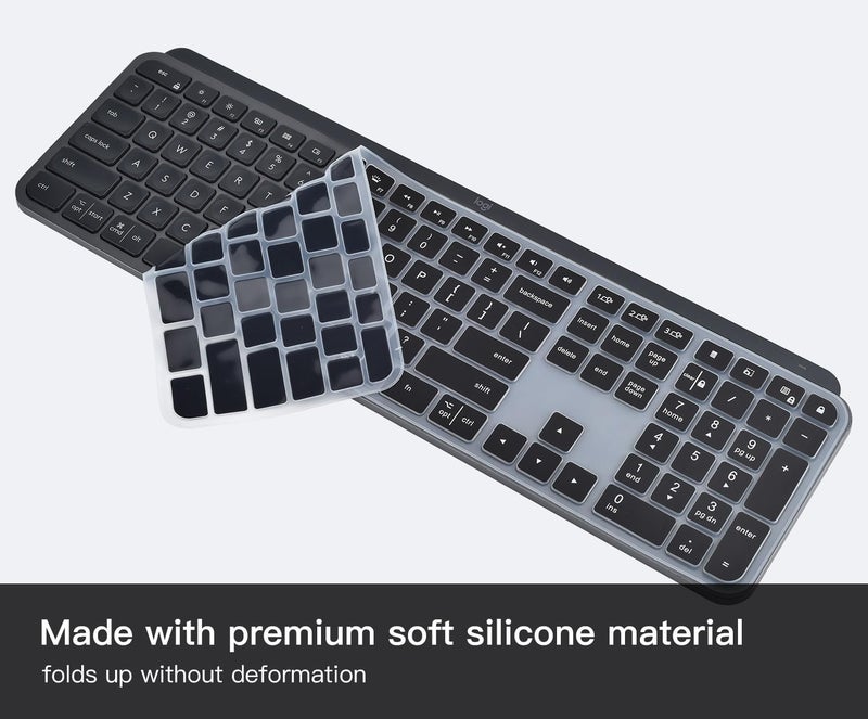 DAMMOMKO Keyboard Cover Skin for Logitech MX Keys S & MX Keys Advanced Illuminated Wireless Keyboard, Logitech Craft Advanced Wireless Keyboard Protector, (Not Fit MX Keys S for Mac), Black - Image 3
