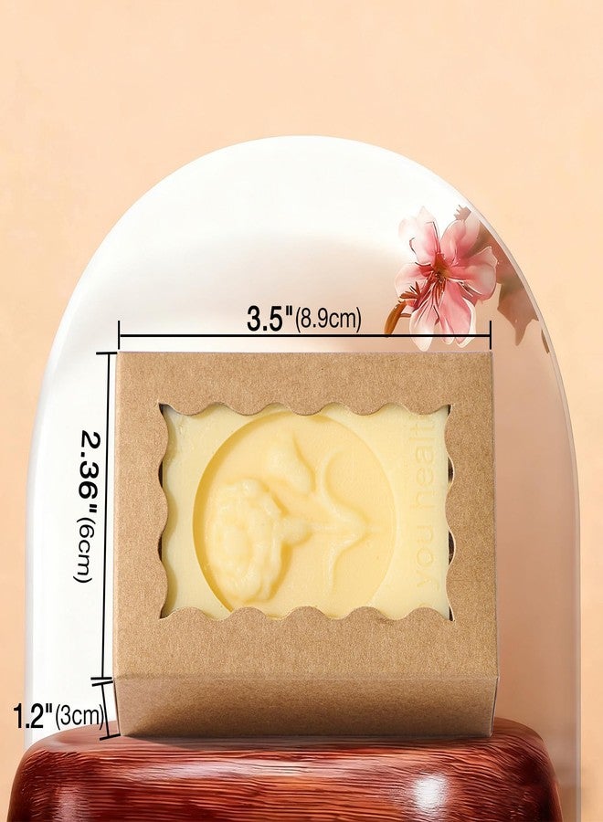 ROSPAKTEK 40PCS 3.5x2.36x1.2 inches Kraft Brown Soap Boxes with window, Homemade Soap Packaging Gift Boxes, Small Bakery Boxes for Macarons, Cookies & Candies, Wedding & Birthday Party Favors - Image 3