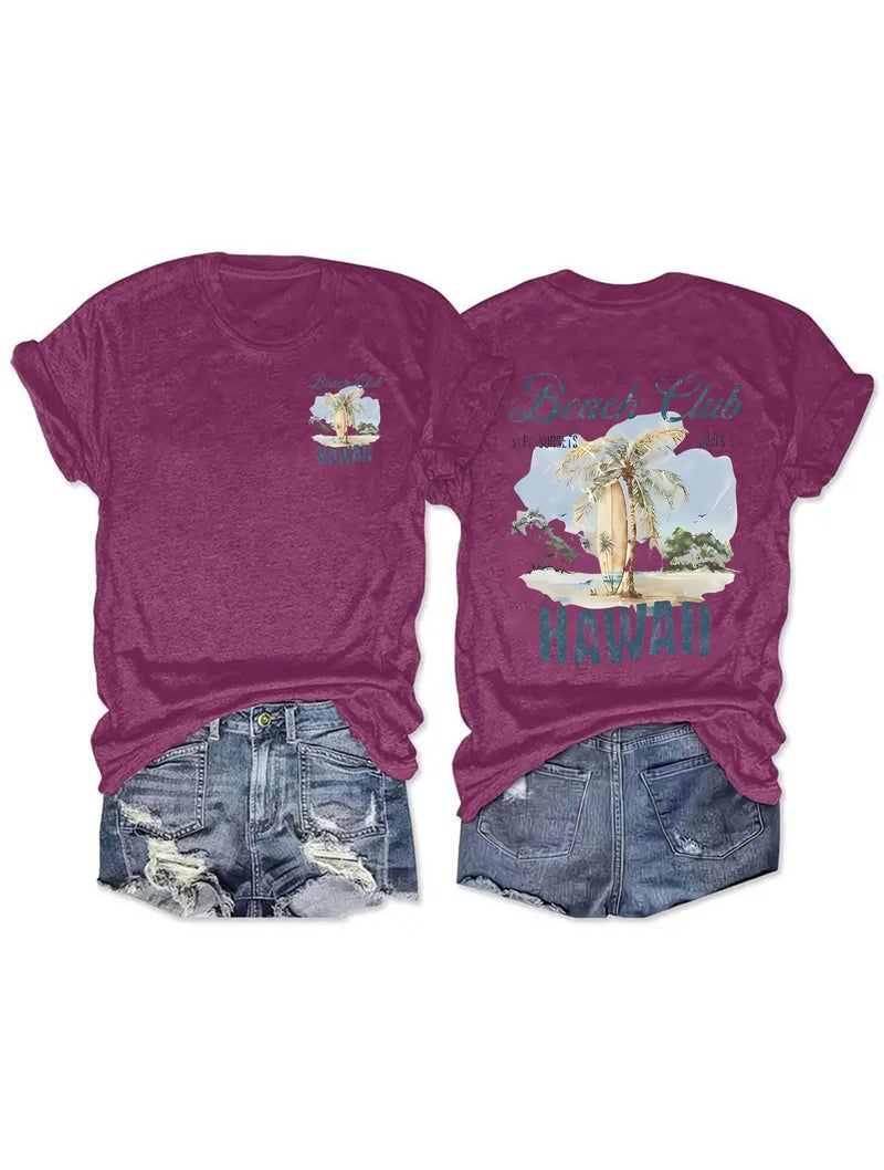 Summer Women'S Summer Scenery Pattern Round Neck Short Sleeve Leisure Fashion Explosion T-Shirt - Image 2