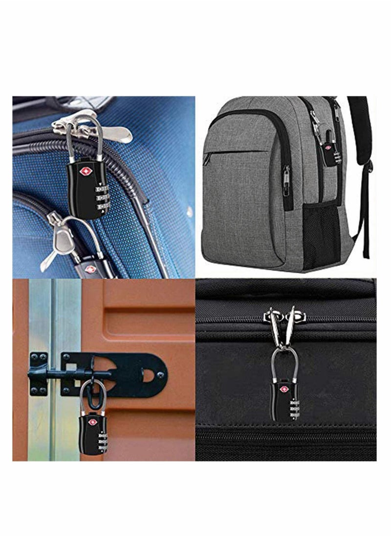 Y&D - Suitcase Locks Luggage Locks, TSA Approved Lock, Zinc Alloy Security Padlock, 3-Dial Combination Padlock for Luggage, Suitcases, Backpacks, Duffle Bag Laptop Camera 2Pcs - Image 1
