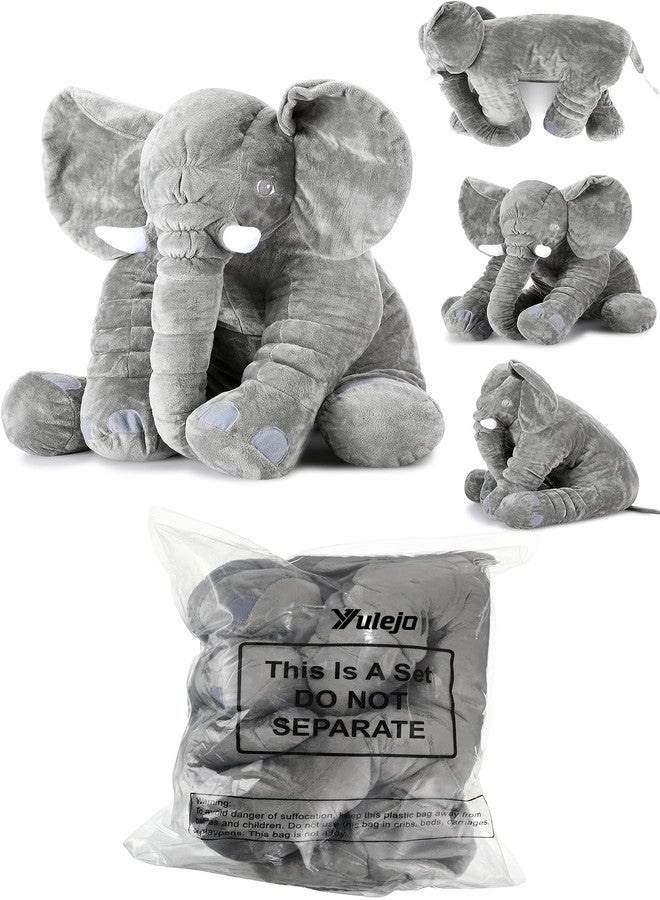 Yulejo Giant Stuffed Elephant Plush Animal Pillow Large Stuffed Animal Soft Party Favor Huge Gray Elephant Plush Doll for Adult Girlfriend Home Decor(15.7 Inch) - Image 5