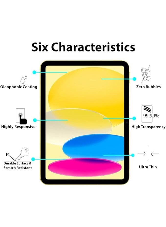 Glass Screen Protector compatible with iPad (A16) 11th/10th Generation (2025/2022), 9H Hardness Tempered Glass Film [HD Full Coverage][Easy Installation] for iPad A16 /10 th (1 - Pack) - Image 5