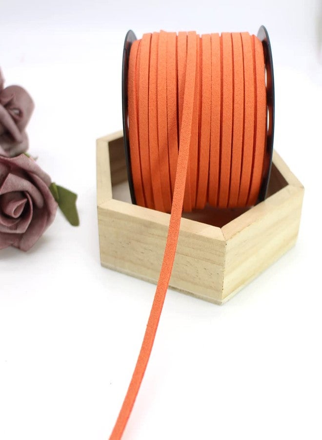 PAMIR TONG Orange Faux Leather Cord for Jewerly Making 5mm 40 Yards Suede Cord Necklace String Thin Leather Lace Velvet Lace Craft Cord for Bracelet-Choker-DIY Projects - Image 3