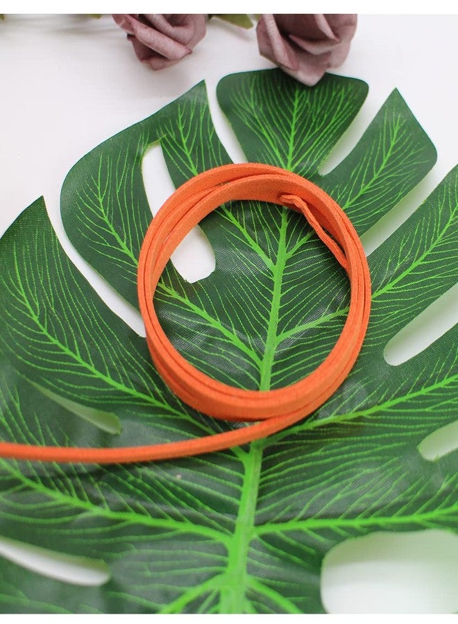 PAMIR TONG Orange Faux Leather Cord for Jewerly Making 5mm 40 Yards Suede Cord Necklace String Thin Leather Lace Velvet Lace Craft Cord for Bracelet-Choker-DIY Projects - Image 4