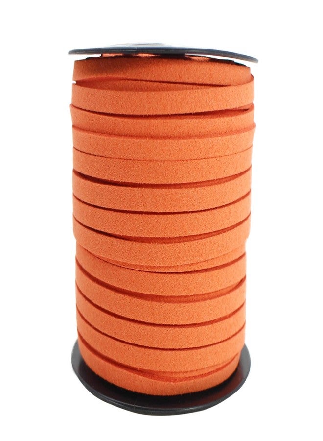 PAMIR TONG Orange Faux Leather Cord for Jewerly Making 5mm 40 Yards Suede Cord Necklace String Thin Leather Lace Velvet Lace Craft Cord for Bracelet-Choker-DIY Projects - Image 2