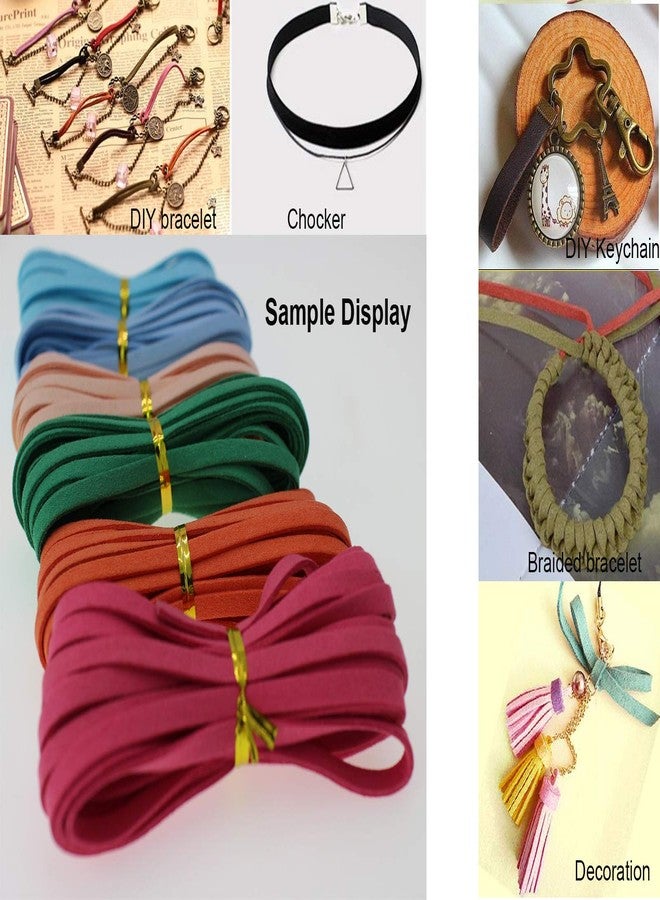 PAMIR TONG Orange Faux Leather Cord for Jewerly Making 5mm 40 Yards Suede Cord Necklace String Thin Leather Lace Velvet Lace Craft Cord for Bracelet-Choker-DIY Projects - Image 5