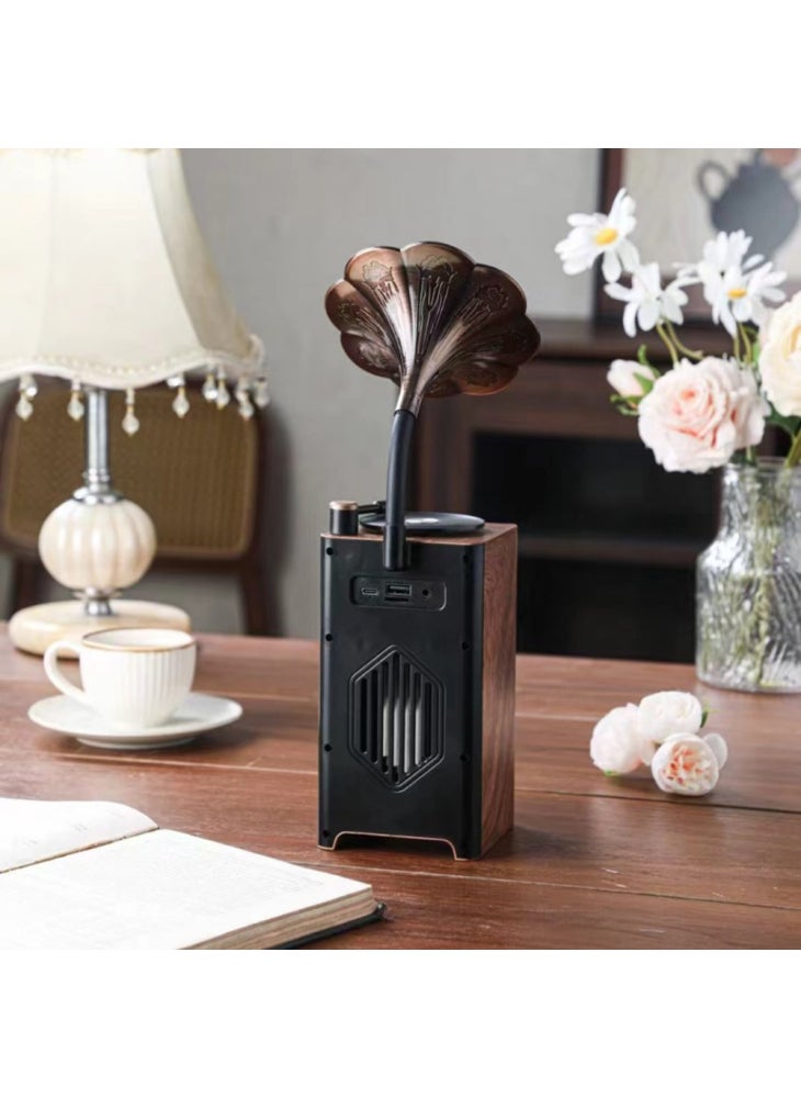 H3 Retro Gramophone Design Bluetooth-Compatible Speaker Wireless Desktop Sound Box - Image 2