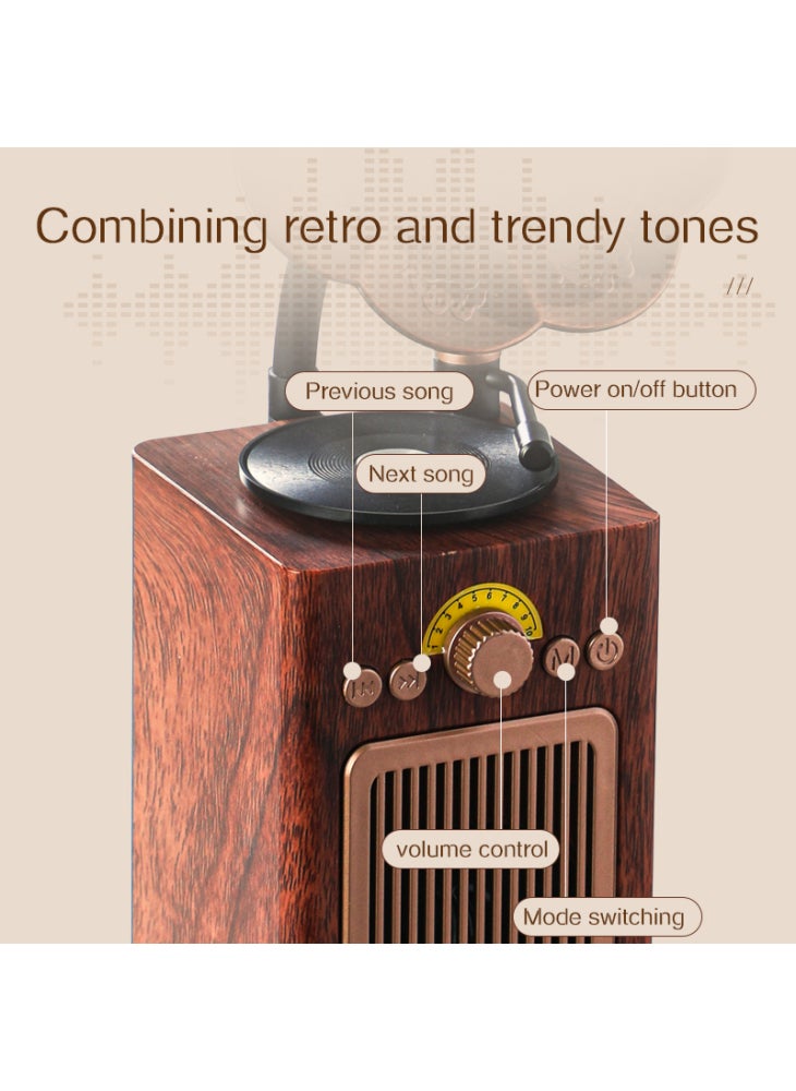 H3 Retro Gramophone Design Bluetooth-Compatible Speaker Wireless Desktop Sound Box - Image 5