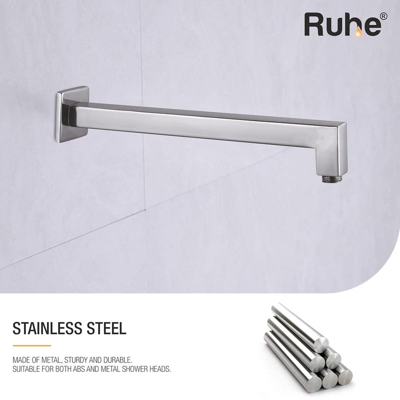 RUHE Ruhe 12 Inches Square Shower Arm Premium Grade Stainless Steel L Type Square Shower Arm Chrome Finish - Image 3