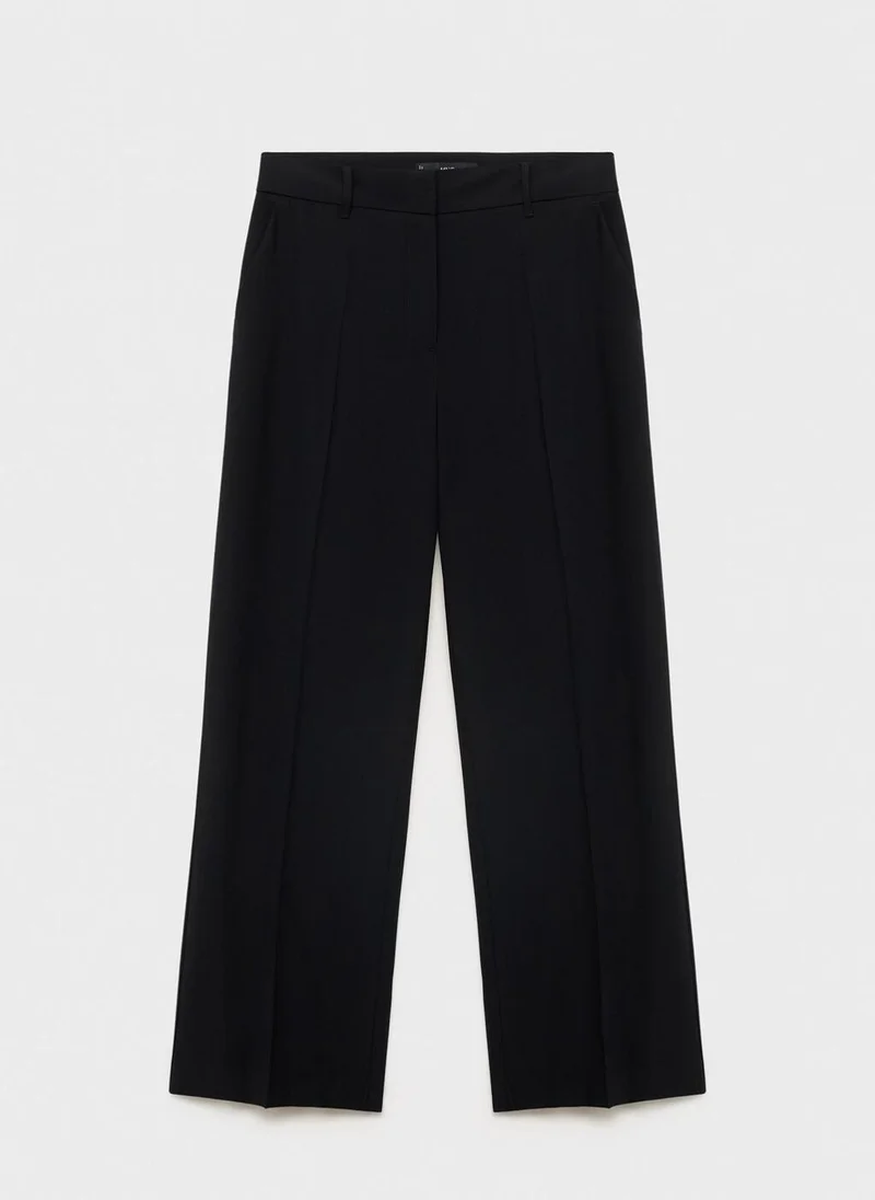 MANGO Straight mid-rise trousers