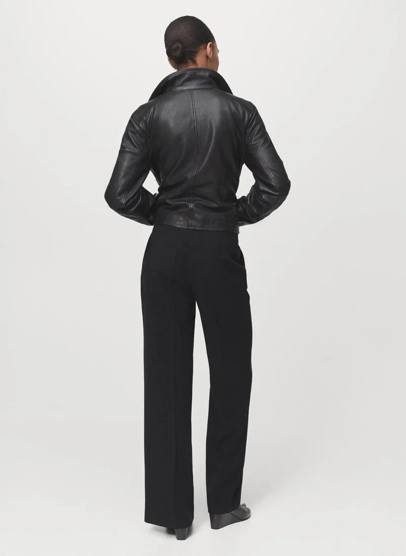 مانجو Straight mid-rise trousers