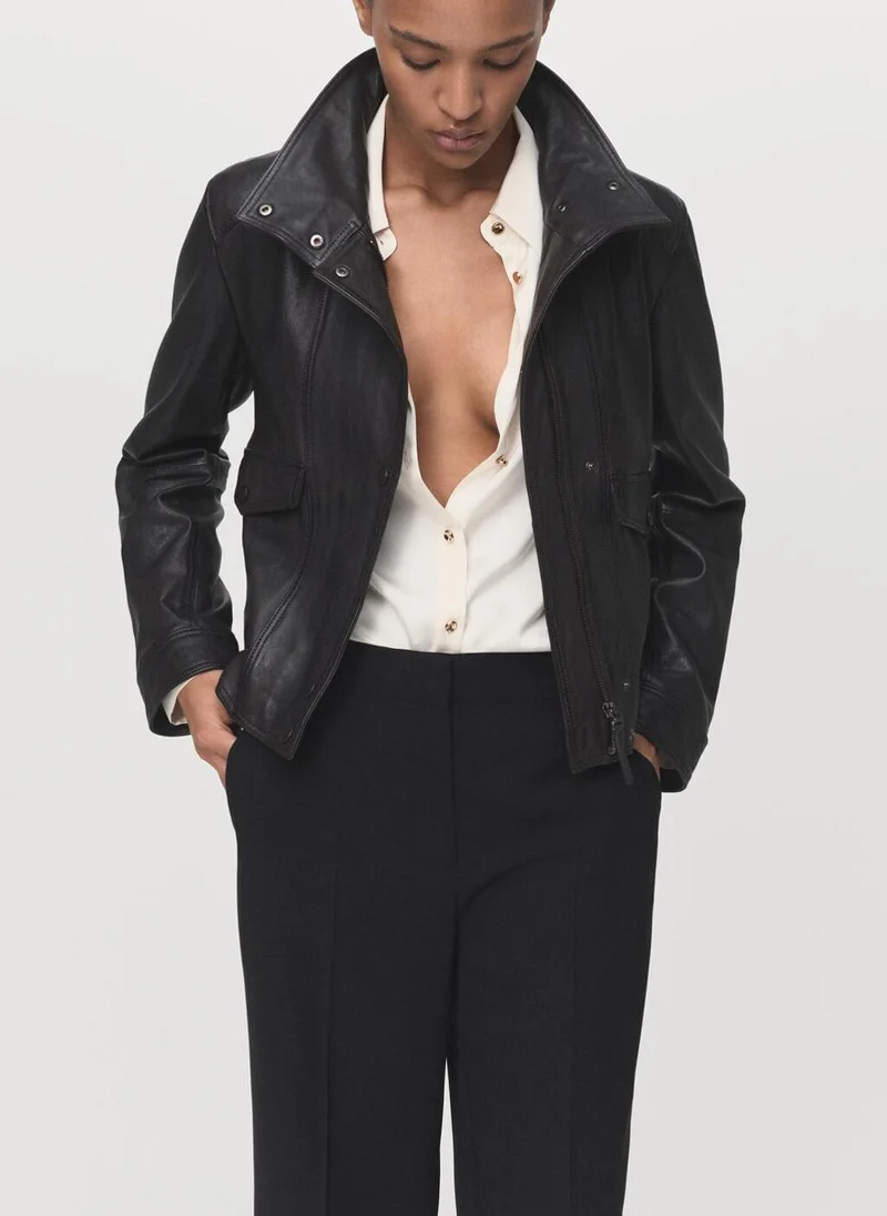 مانجو Straight mid-rise trousers