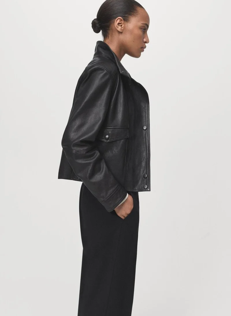 MANGO Straight mid-rise trousers