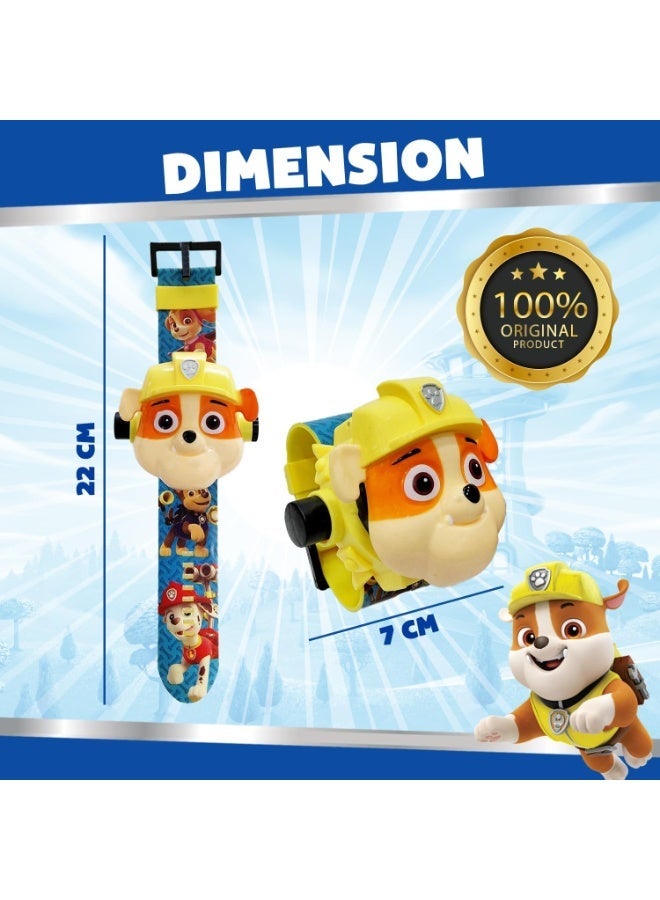 Paw Patrol Toys Children's watch featuring Paw Patrol character Rubble with light-up display of characters - Image 4