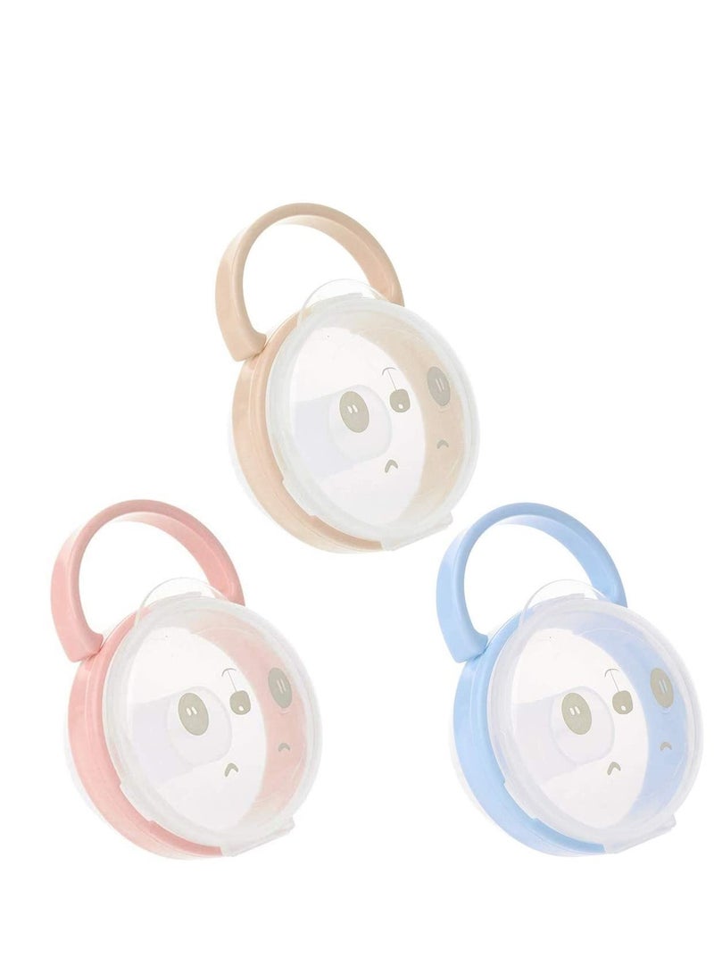 SYOSI 3Piece Baby Pacifier Holder Set Travel Soother Storage Box for Infants and Toddlers DustProof Container - Image 1