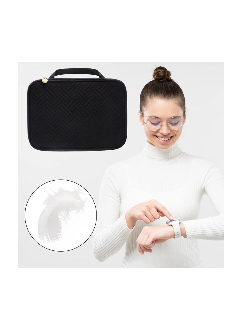 KASTWAVE Velvet Watch Band Storage Case Holds 35 Watch Straps Watch Band Organizer for Apple Watch Band Case Accessories Watch Band Holder of Women, Large Capacity & Watch Bands Protective Case (Black) - Image 4