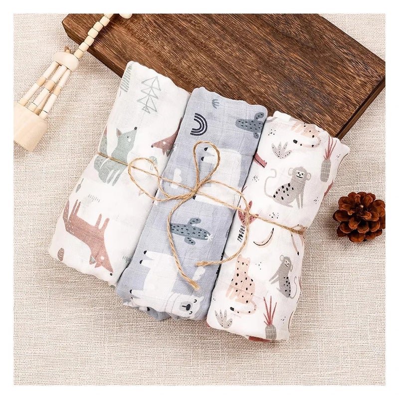 Bluejw 2 Layers Muslin Swaddle Blankets for Newborn - Soft Receiving Blanket Swaddlers - Baby Wrap - Image 2