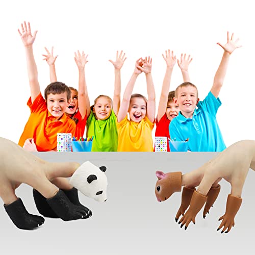 MIMIDOU Cute Animal Finger Puppets Toys 5 Set, Panda, Squirrel, cat, Shiba Inu, Pug, Role-Telling Animal Puppets, an Excellent Gift for Kids. - Image 5