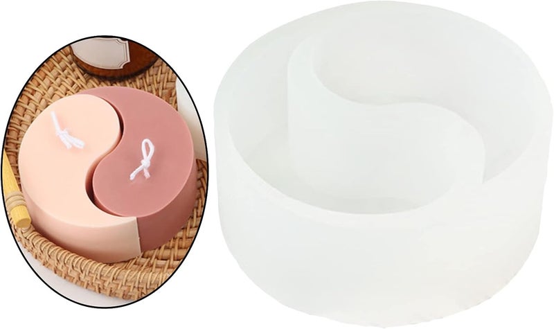 klarako Handmade Tai Chi Yin Yang Candle Molds - Used for Candle Making, Resin Casting Molds-Silicone Epoxy Wax Candle Making Supplies - Double Hole - Image 2