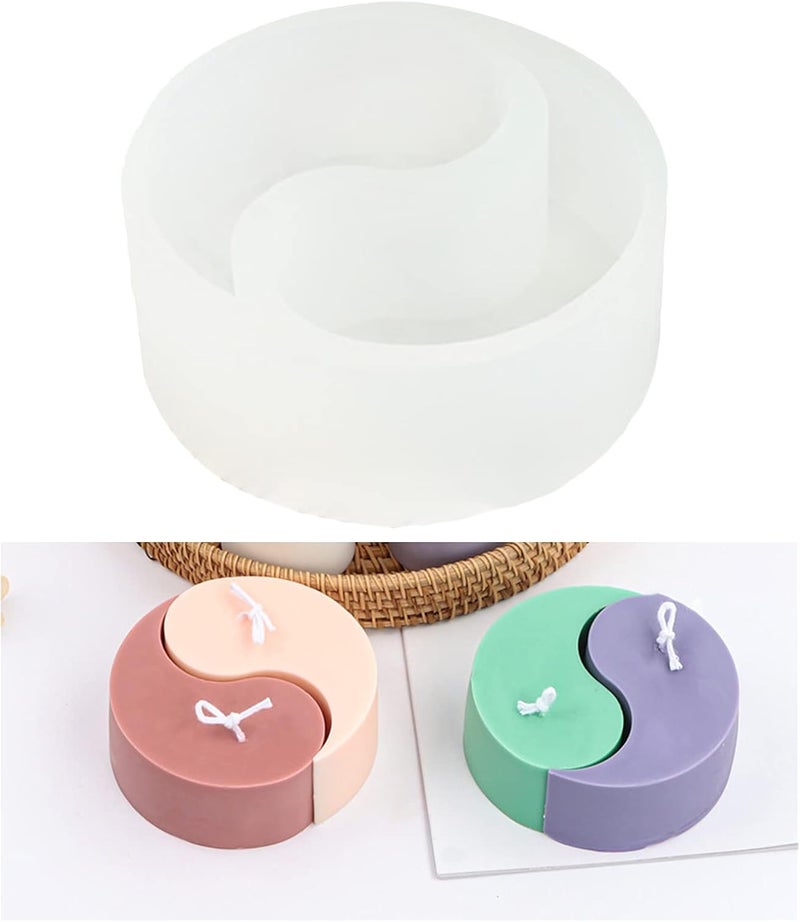 klarako Handmade Tai Chi Yin Yang Candle Molds - Used for Candle Making, Resin Casting Molds-Silicone Epoxy Wax Candle Making Supplies - Double Hole - Image 4