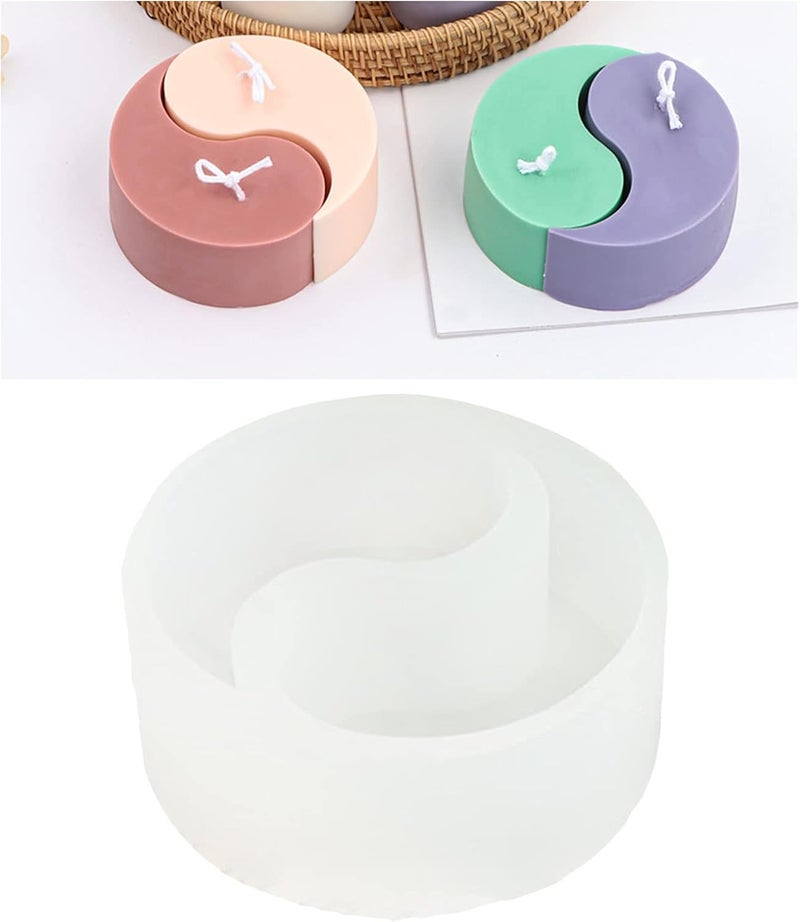 klarako Handmade Tai Chi Yin Yang Candle Molds - Used for Candle Making, Resin Casting Molds-Silicone Epoxy Wax Candle Making Supplies - Double Hole - Image 5