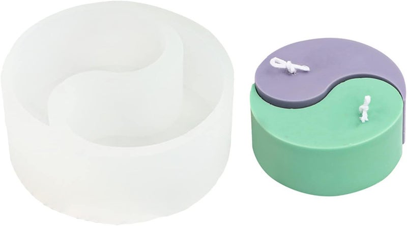 klarako Handmade Tai Chi Yin Yang Candle Molds - Used for Candle Making, Resin Casting Molds-Silicone Epoxy Wax Candle Making Supplies - Double Hole - Image 3