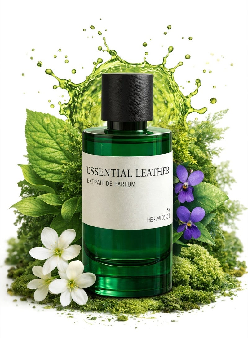 Hermoso عطر إسينشال ليذر إكستريت دي بارفان ١٠٠ مل | عطر جلدي للرجال برائحة الباتشولي وطحلب السنديان | عطر جلدي يدوم طويلاً للرجال - Image 1