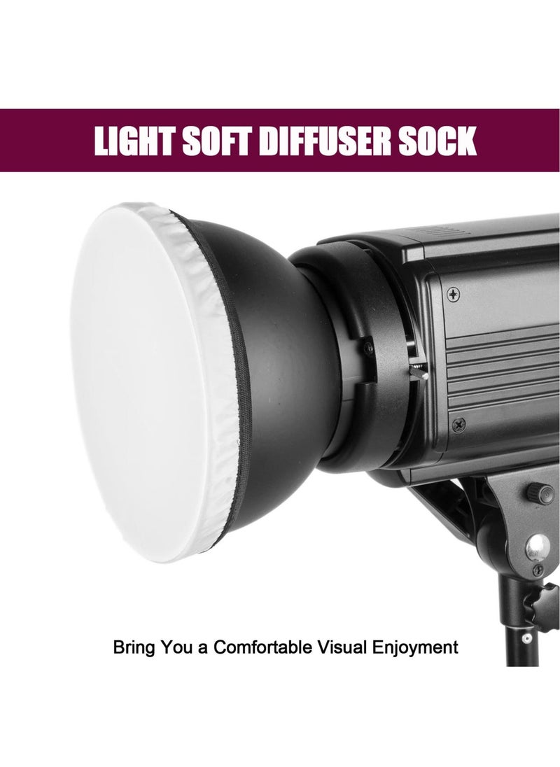 Generic Diffuser Lamp Sock Soft Diffuser Lamp Cover, , 4Pcs White Lampshade Reflector Lamp Sock,7 Inches/ 18 cm Standard Cloth Diffuser Light Sock for Strobe Flash LED Video Light  - Image 2