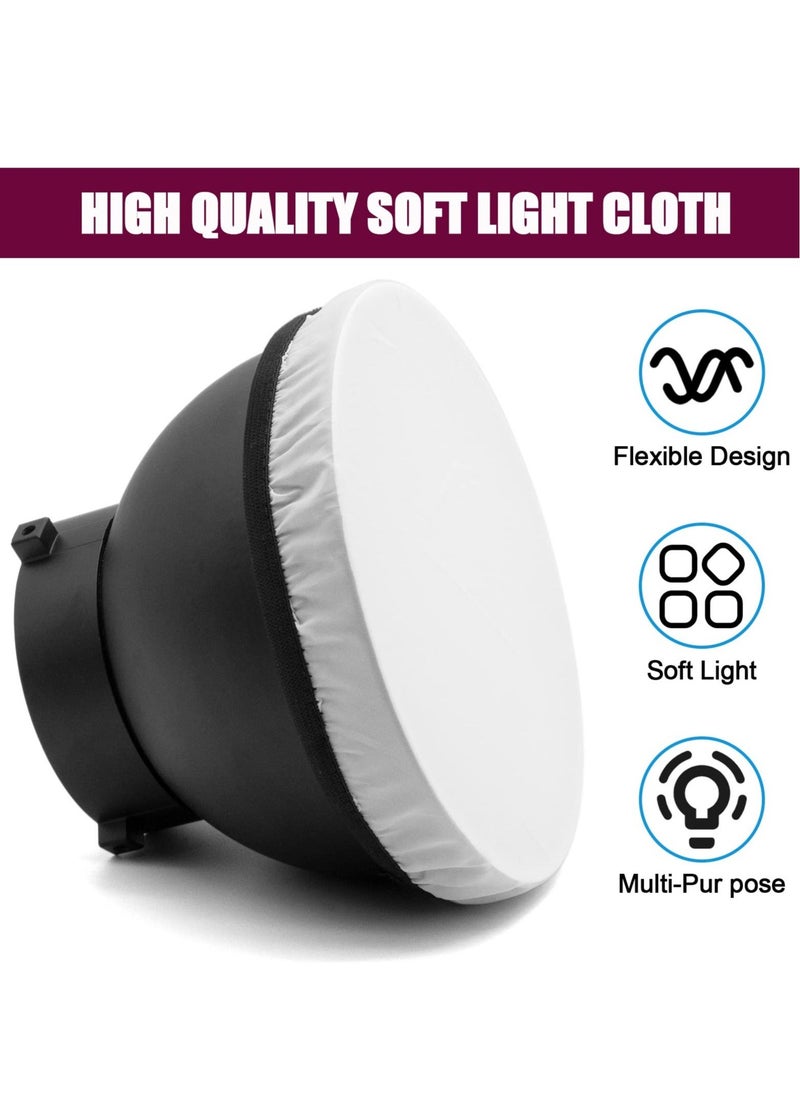 Generic Diffuser Lamp Sock Soft Diffuser Lamp Cover, , 4Pcs White Lampshade Reflector Lamp Sock,7 Inches/ 18 cm Standard Cloth Diffuser Light Sock for Strobe Flash LED Video Light  - Image 3