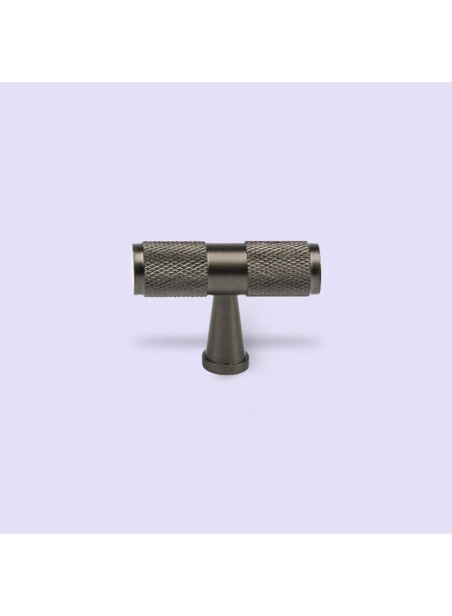 Cincinno Celestis Premium Solid Brass T-Knob Pull Handle With knurl pattern 15x50mm With 2-Year Colour Warranty – Stylish & Durable for Drawers, Kitchen Cabinets & Furniture (Dark Antique Brass) - Image 1