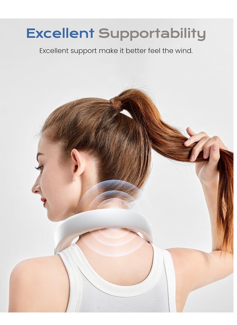 ELTRAZONE Portable Neck Fan 4000 mAh Battery Operated Hands Free Bladeless Fan, Wearable Personal Fan, Leafless, Rechargeable, Headphone Design, USB Powered Desk Fan,3 Speeds (Gray) - Image 5