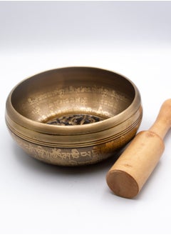 Alpine Crystals UAE Authentic Himalayan Vajra Singing Bowl Set Dubai - Handcrafted in Nepal (448g) with Traditional Wooden Striker  - Image 4