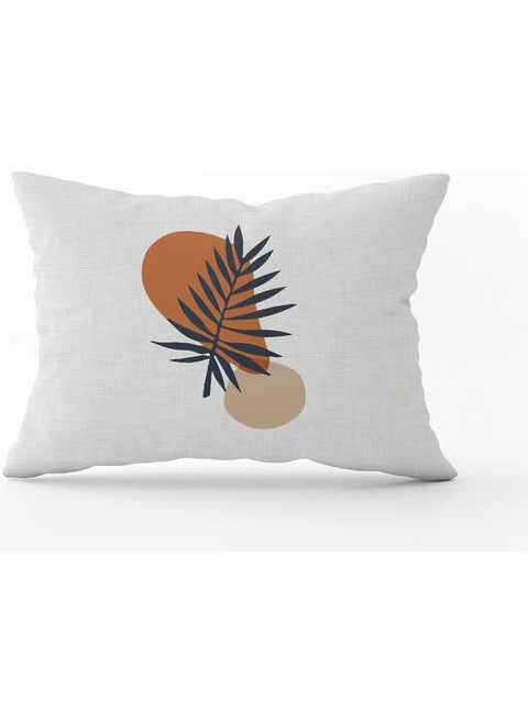 Navy Blue Orange Bohemian Style Leaf Patterned Digital Printed Throw Pillow Pillow Case CGH692-3550 Double Sided Printed