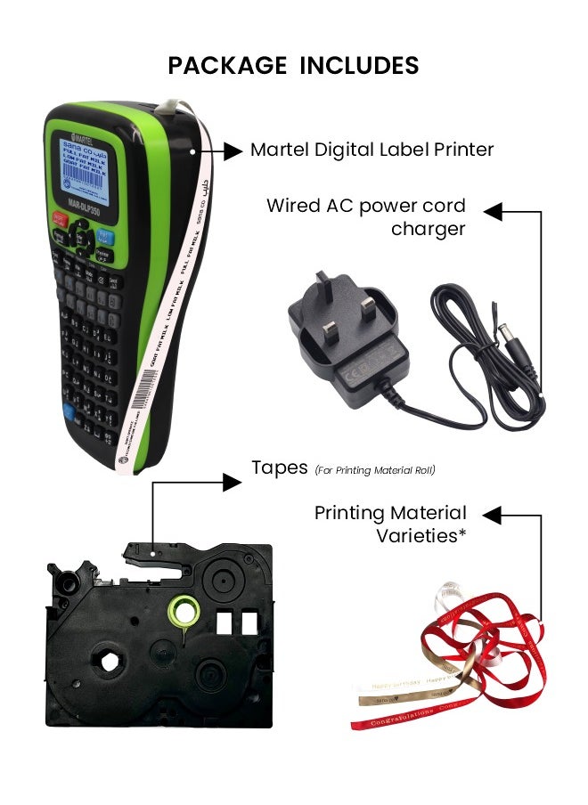 MARTEL - Digital Label Printer, QR and Barcode Printer, Wireless Label Printer, Digital Label Maker -  Used for Fabric, Gift Wrapping, Heat Shrinkable Tube and Security Label Tape Printing. - Image 1