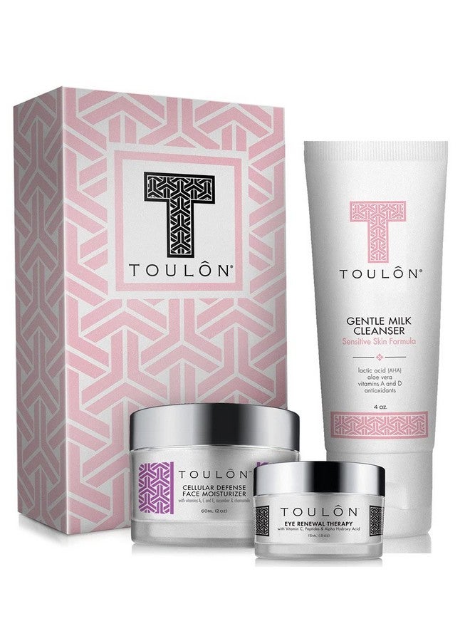 TOULON Skin Care Gift Set For Women: Anti Aging Beauty Sets For Woman Gifts Mother'S Day Kit Present; Gentle Milk Face Cleanser Antioxidant Day Cream For Face & Eye Cream - Image 1