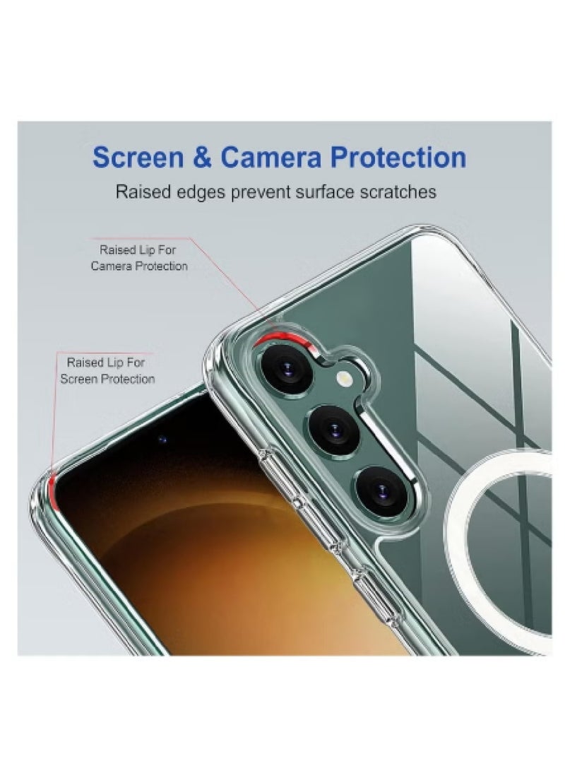 MOBM Samsung Galaxy S25 FE Clear Magnetic Case with Privacy Screen Protector and Tempered Glass Pack of 3 - Image 5