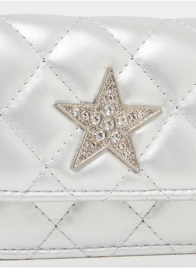 Styli Styli Embellished Crossbody Bag with Chain Strap  - Image 3